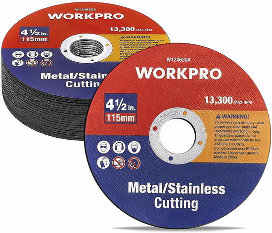 Picture of WORKPRO 20-Pack Cut-Off Wheels, 4-1/2 x 7/8-inch Metal&Stainless Steel Cutting Wheel, Thin Metal Cutting Disc for Angle Grinder