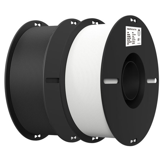 Picture of Creality 2kg Black & White PLA 1.75mm Filament Bundle for 3D Printing with No-Tangling Strong Bonding and Overhang Performance, Accuracy +/- 0.02mm