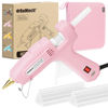 Picture of ROMECH Full Size Hot Glue Gun with 60/100W Dual Power and 21 Hot Glue Sticks (7/16"), Fast Preheating Heavy Duty Industrial Gluegun with Storage Case for Crafting, DIY and Repairs (Pink)