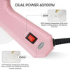 Picture of ROMECH Full Size Hot Glue Gun with 60/100W Dual Power and 21 Hot Glue Sticks (7/16"), Fast Preheating Heavy Duty Industrial Gluegun with Storage Case for Crafting, DIY and Repairs (Pink)