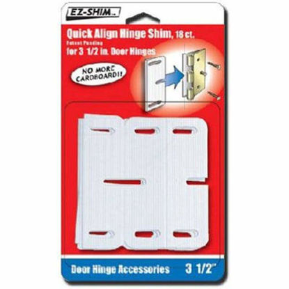 Picture of E-Z Shim EZ HS350BP 3.5" Hinge Shim, 18 count, Pack of 1, White