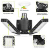 Picture of 4 Pack Led Garage Lights, 60W Deformable Garage Ceiling Light 8000lm E26 Basement Lights with 3 Adjustable Led Panels 270° - Fits for Garage, Warehouse, Barn, Workshop and Yard (No Motion Activated)