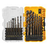 Picture of DEWALT Drill Bit Set, 21-Piece, 135 Degree Split Point, 31 Degree Helix, Black Oxide Coated, For Plastic, Wood and Metal (DWA1181)