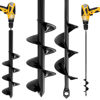 Picture of K-Brands Auger Drill Bit for Planting 2 Pack 1.6 x 16 Inch & 3.5 x 16 Inch Set - Garden Spiral Hole and Bulb Planter Tool for Umbrella Holes - Compatible with 3/8 Inch Hex Drive