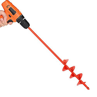 Picture of MAXCCINO Auger Drill Bit for Planting 2"(D) x14.5(L), Garden Ground Earth Spiral Drill Bit for 3/8" Hex Drive Drill, for Post Hole Digger Bulb Bedding Digging Plant Rapid Planter