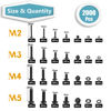 Picture of Kadrick Metric Screw Assortment, 2000PCS Metric Bolt Assortment Kit M2 M3 M4 M5 Machine Screws with Lock & Flat Washers, Grade 10.9 Alloy Steel Hex Socket Button Head Black Screws Nuts and Bolts Kit