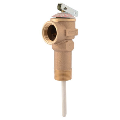 Picture of Cash Acme 3/4 Inch NCLX-5L Temperature and Pressure Relief Valve, Push to Connect Brass Plumbing Fittings, Copper, CPVC Pipe, 150 PSI, 18821-0150