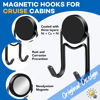 Picture of LOVIMAG Black Magnetic Hooks, Cruise Essentials, Cruise Must Haves, 50Lbs Swivel Heavy Duty Magnetic Hooks for Cruise Cabins, Hanging, Refrigerator, Classroom, Grill, and Strong Magnet Hook -5 Pcs