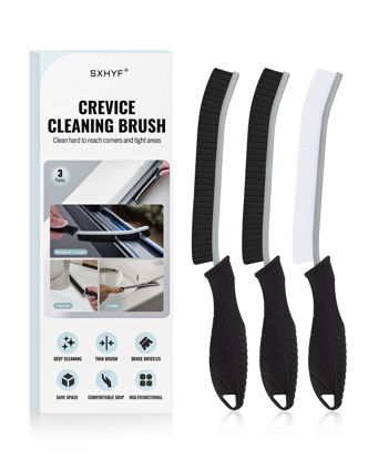 Picture of SXhyf Cleaning Brush - Hard Bristle Crevice Cleaning Brush, Multifunctional Gap Scrub Brush, Home Essentials, Bathroom Cleaner Tools for Household Use, Kitchen, Window, Faucets, Toilet, Grout, Car