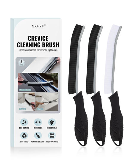Picture of SXhyf Cleaning Brush - Hard Bristle Crevice Cleaning Brush, Multifunctional Gap Scrub Brush, Home Essentials, Bathroom Cleaner Tools for Household Use, Kitchen, Window, Faucets, Toilet, Grout, Car