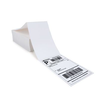 Picture of L LIKED 4x6 Direct Thermal Labels, 500pcs Perforated Fanfold, Compatible Zebra & Rollo Printers