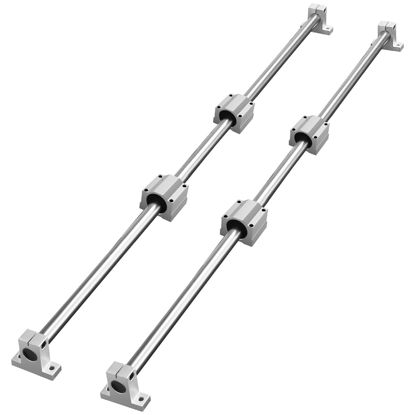 Picture of VEVOR Linear Rail Slide SFC20-1000mm 2 PCS 39.4 in/1000mm SFC20 Guide Rails 4 PCS SC20 Slide Blocks 4 PCS Rail Supports Linear Rails and Bearings Kit for Automated Machines CNC DIY Project