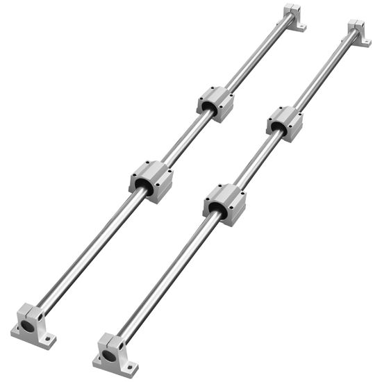 Picture of VEVOR Linear Rail Slide SFC20-1000mm 2 PCS 39.4 in/1000mm SFC20 Guide Rails 4 PCS SC20 Slide Blocks 4 PCS Rail Supports Linear Rails and Bearings Kit for Automated Machines CNC DIY Project