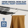 Picture of Zober Pants Hangers Non Slip - 20 Pack Open Ended Pants and Jean Hangers for Closet - Space Saving Clothes Hanger - Strong, Durable, Metal Pant Hangers (Black)