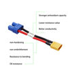 Picture of ZHOFONET XT30 Male to EC3 Female Connector Adapter, 4pcs XT30-EC3 Extension Cable,RC Battery Adapter with 5cm 16AWG Silicone Wire for LiPo Battery Micro FPV Drone