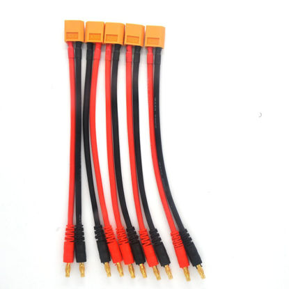 Picture of Padarsey 5 Pack XT60 to 4.0mm Banana Plug Balance Charge Cable Adapter Connectors for RC Helicopter Quadcopter XT60 Lipo Battery Plug Charge 12awg