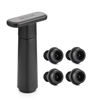 Picture of WOTOR Wine Saver Vacuum Pump with 4 Stoppers, Wine Stopper, Wine Preserver, Reusable Bottle Sealer Keeps Wine Fresh, Ideal Wine Accessories Gift (Flat Handle)