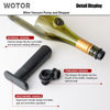 Picture of WOTOR Wine Saver Vacuum Pump with 4 Stoppers, Wine Stopper, Wine Preserver, Reusable Bottle Sealer Keeps Wine Fresh, Ideal Wine Accessories Gift (Flat Handle)