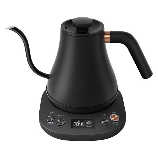 Picture of Mecity Electric Kettle Gooseneck Pour Over Kettle ±1℉ Temperature Control Quick Heating Water Boiler for Coffee & Tea & Formula Auto Shut Off Tea Kettle 1200 Watt, 0.8L, Matt Black, Barista Edition