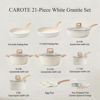 Picture of CAROTE 21Pcs Pots and Pans Set, Nonstick Cookware Sets, White Granite Induction Cookware Non Stick Cooking Set w/Frying Pans & Saucepans(PFOS, PFOA Free)