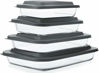 Picture of 8-Piece Deep Glass Baking Dish Set with Plastic lids,Rectangular Glass Bakeware Set with Lids, Baking Pans for Lasagna, Leftovers, Cooking, Kitchen, Freezer-to-Oven and Dishwasher, Gray