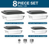 Picture of 8-Piece Deep Glass Baking Dish Set with Plastic lids,Rectangular Glass Bakeware Set with Lids, Baking Pans for Lasagna, Leftovers, Cooking, Kitchen, Freezer-to-Oven and Dishwasher, Gray