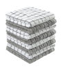 Picture of Bumble Premium Cotton Dish Cloths (12" x 12") Grey Check Design | Highly Absorbent | Natural Ring Spun Cotton | Kitchen Dish Towel Set | 380 GSM - 8 Pack