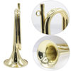 Picture of Cheerock 1 Pcs Gold Plated Bugle, Brass Cavalry Trumpet Bugle Horn, Brass Bugle Instruments with Bag & Gloves for Military Orchestra and Festival Atmosphere Performances