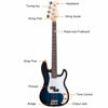 Picture of Costzon Full Size Electric 4 String Bass Guitar for Beginner Starter Complete Kit, Rose Fingerboard and Bridge, w/Two Pickups & Two Tone Control, Guitar Bag, Strap, Guitar Pick, Amp Cord (Blue Bass)