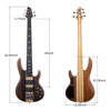Picture of TARIO Fretless 5 string electric bass Guitar Millettia Laurentii Top Okoume body composite ebony fingerboard
