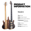 Picture of TARIO Fretless 5 string electric bass Guitar Millettia Laurentii Top Okoume body composite ebony fingerboard