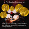 Picture of ULUOBO Cymbal Pack, 6 Pieces Drum Cymbals Set 10''/14"/16"/18"/20" Cymbals for Drums
