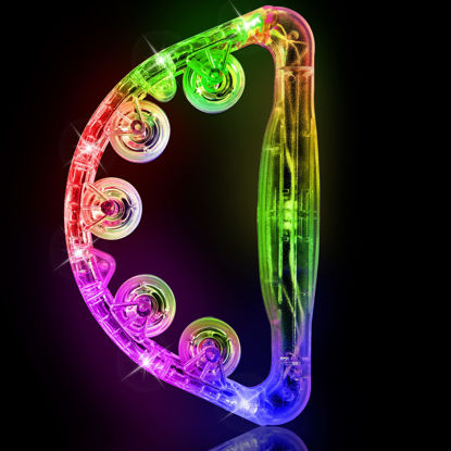 Picture of Aywewii LED Tambourine, Light Up Toys Handheld Musical Flashing Tamborine Autism Toys Party Supplies for Birthday Anniversaries Gifts for Kids Adults Teens