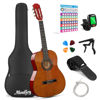 Picture of Moukey 36" Acoustic Guitar for Beginners Kids Youth 3/4 Size Dreadnought Travel Guitarra Acustica Kit with Chord Poster, Gig Bag, Tuner, Picks, Nylon Strings, Capo, Strap - Brown