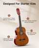 Picture of Moukey 36" Acoustic Guitar for Beginners Kids Youth 3/4 Size Dreadnought Travel Guitarra Acustica Kit with Chord Poster, Gig Bag, Tuner, Picks, Nylon Strings, Capo, Strap - Brown