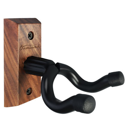 Picture of Onmiwod Guitar Wall Mount, Black Walnut Wood Guitar Hanger, U-Shaped Guitar Wall Hanger Mount, Guitar Holder Hook Stand Wall for Acoustic, Electric Guitar, Banjo, Bass, for Guitar Player Men Boy