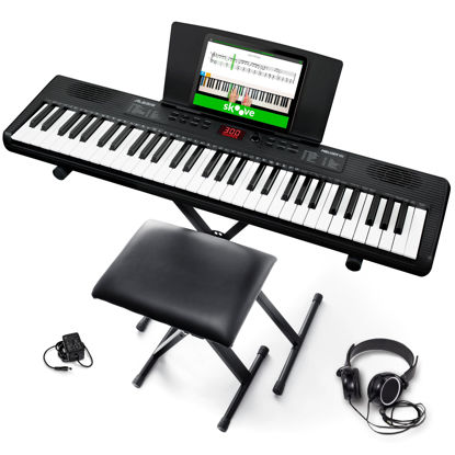 Picture of Alesis Melody 61 Keyboard Piano for Beginners with 61 Keys, Speakers, Stand, Bench, Headphones, Tablet/Sheet Music Stand, 300 Sounds and Music Lessons