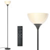 Picture of PESRAE Floor Lamp, Remote Control with Stpeless Color Temperatures and Brightness, Torchiere lamp for Bedroom, Living Room, Bulb Included (Matte Black)