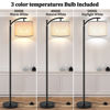 Picture of ROTTOGOON Floor Lamp for Living Room with 3 Color Temperatures LED Bulb, Standing Lamp Tall Industrial Floor Lamp Reading for Bedroom, Office (9W LED Bulb, Beige Lampshade Included) -Black