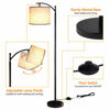 Picture of ROTTOGOON Floor Lamp for Living Room with 3 Color Temperatures LED Bulb, Standing Lamp Tall Industrial Floor Lamp Reading for Bedroom, Office (9W LED Bulb, Beige Lampshade Included) -Black