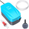 Picture of Pawfly Aquarium 15-40 GPH Compact Air Pump Quiet Oxygen Aerator Pump with Air Stone/Nano Bio Sponge Filter Airline Tubing and Check Valve Accessories for 3-20 Gallon Buckets and Fish Tanks