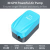 Picture of Pawfly Aquarium 15-40 GPH Compact Air Pump Quiet Oxygen Aerator Pump with Air Stone/Nano Bio Sponge Filter Airline Tubing and Check Valve Accessories for 3-20 Gallon Buckets and Fish Tanks