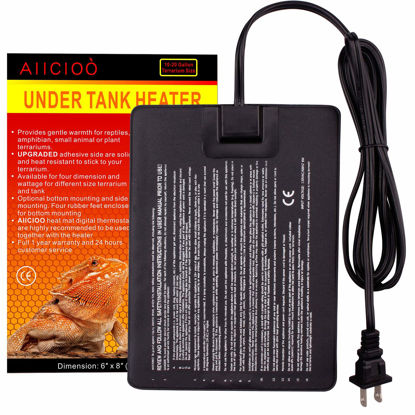 Picture of Aiicioo Reptile Heating Pad - Hermit Crab Heater Heat Mat for Reptiles Snake Lizard Terrarium 8 Watt