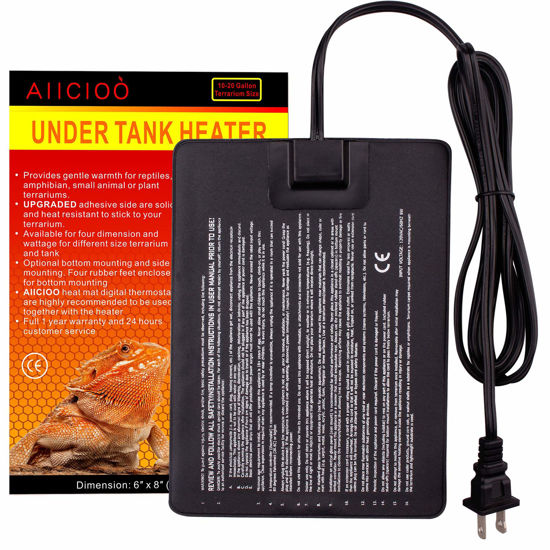 Picture of Aiicioo Reptile Heating Pad - Hermit Crab Heater Heat Mat for Reptiles Snake Lizard Terrarium 8 Watt