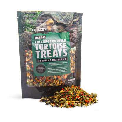 Picture of Fluker's Grub Bag Calcium Fortified Tortoise Treats, All Natural Herbivore Blend Fruits and Vegetables, for Tortoise and Herbivore Pets, 4 oz
