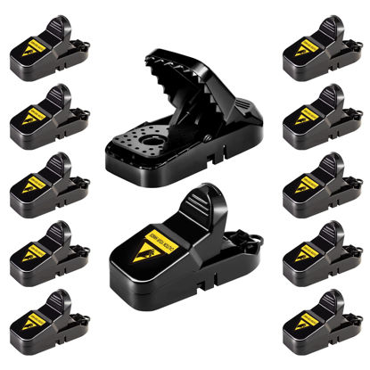 Picture of VRXVR Mouse Traps 12-Pack, Indoor Outdoor Use, Small Mice Catchers for Home Indoor, Reusable Mice Trap, Quick-Set Mousetraps for House