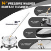 Picture of 14" Pressure Washer Surface Cleaner with 4 Wheels - Stainless Steel Surface Cleaner for Pressure Washer Attachment for Concrete, Patio, Sidewalk, Deck and Driveways - PWS14