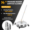 Picture of 14" Pressure Washer Surface Cleaner with 4 Wheels - Stainless Steel Surface Cleaner for Pressure Washer Attachment for Concrete, Patio, Sidewalk, Deck and Driveways - PWS14
