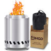 Picture of HGD Tabletop Fire Pit, Smokeless Firepit Outdoor, Mini Fire Pit for with Carry Bag for Camping Backyard Patio Garden Picnic,Silver