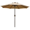 Picture of Blissun 9' Outdoor Patio Umbrella, Outdoor Table Umbrella, Yard Umbrella, Market Umbrella with 8 Sturdy Ribs, Push Button Tilt and Crank (Tan)